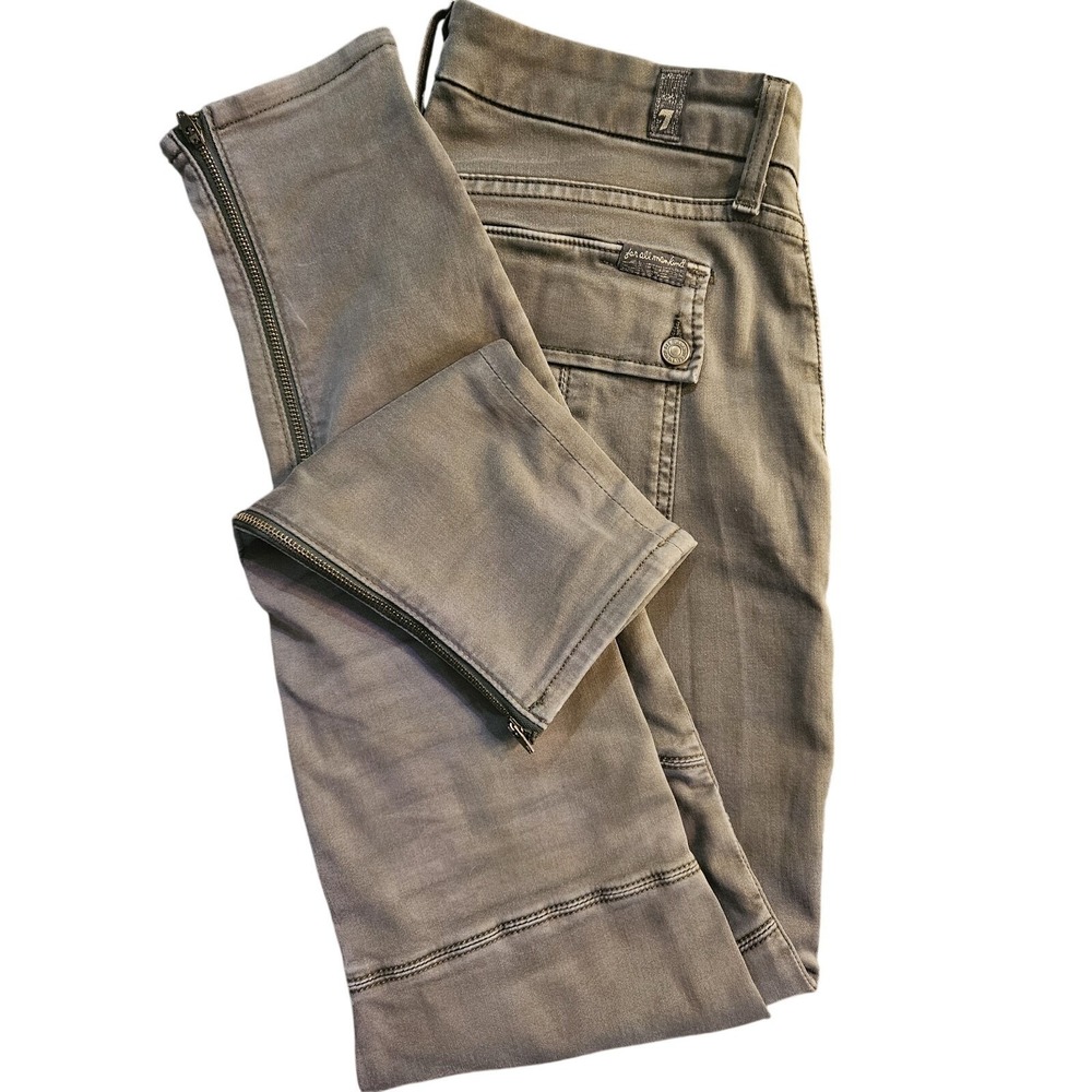 7 for All Mankind Women's Utility Moto Pants Zip Cuff Sizeβ 26